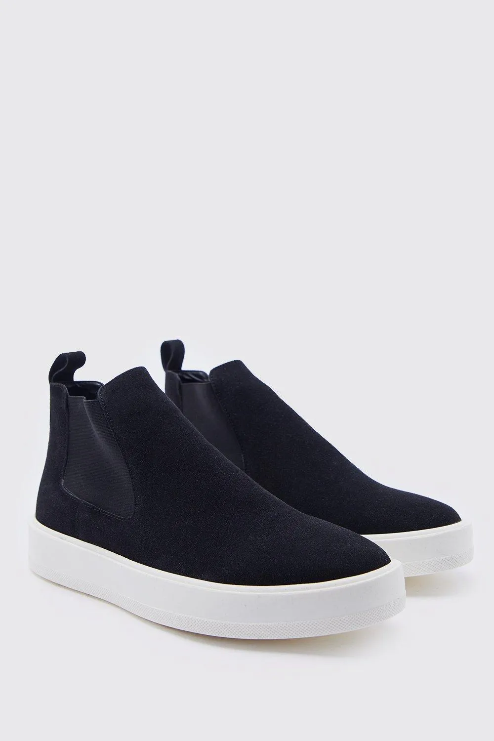 Faux Suede Chunky Chelsea Boot