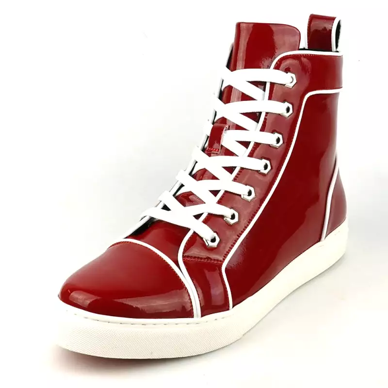 FI-2416 Red Patent Leather High Top Sneaker