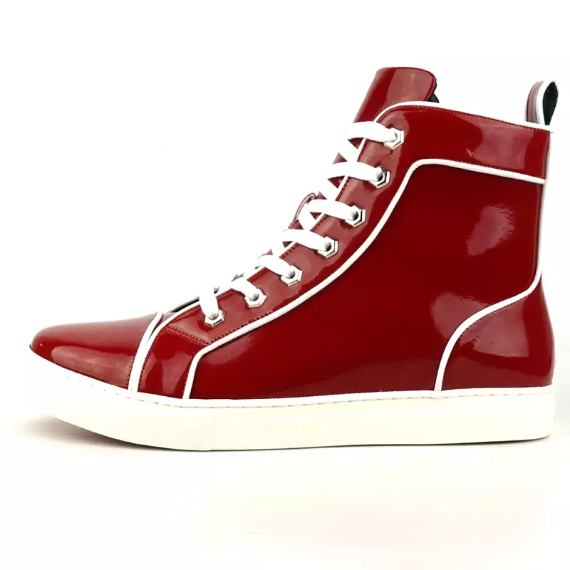 FI-2416 Red Patent Leather High Top Sneaker