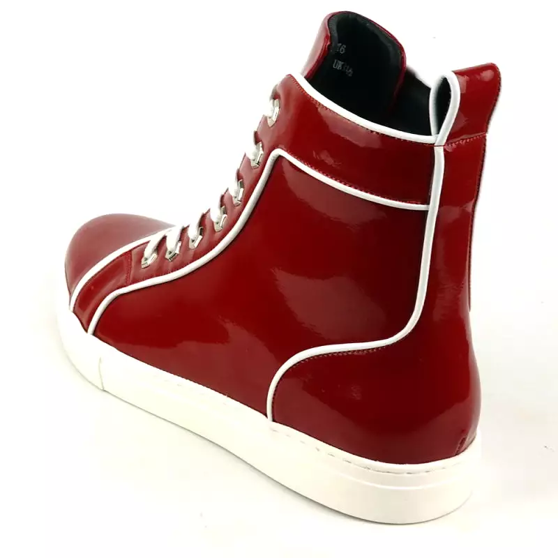 FI-2416 Red Patent Leather High Top Sneaker