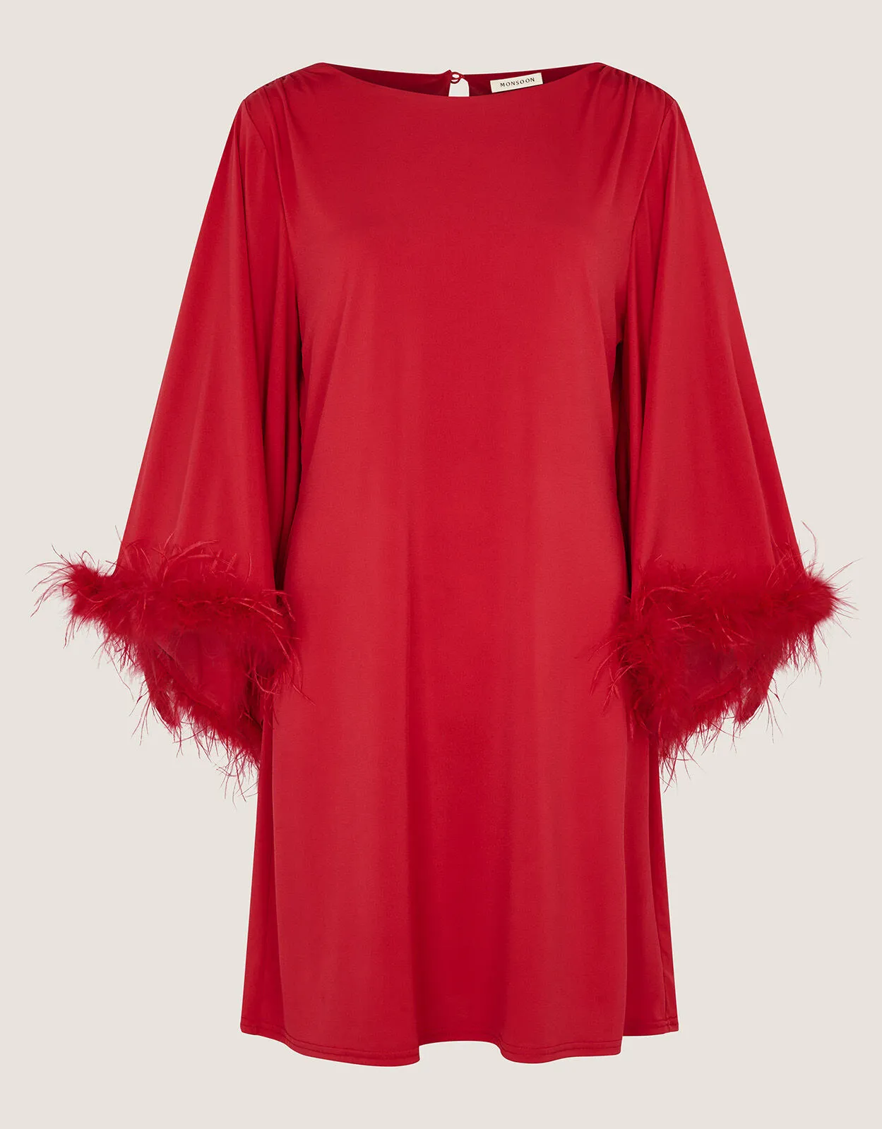 Fi Feather Tunic Dress Red