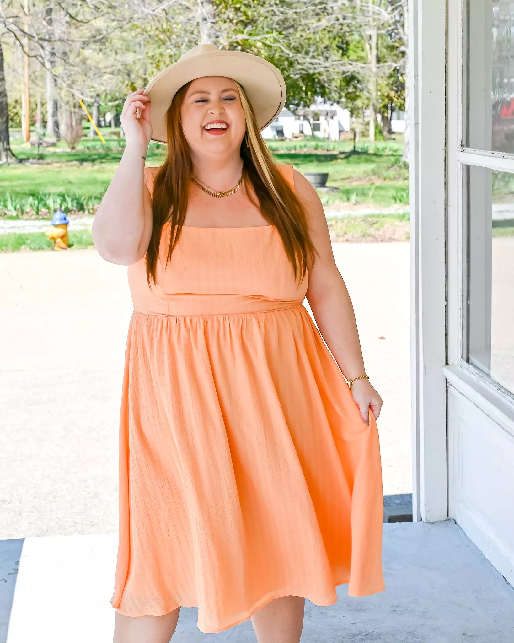 Field of Apricots Midi Dress PLUS