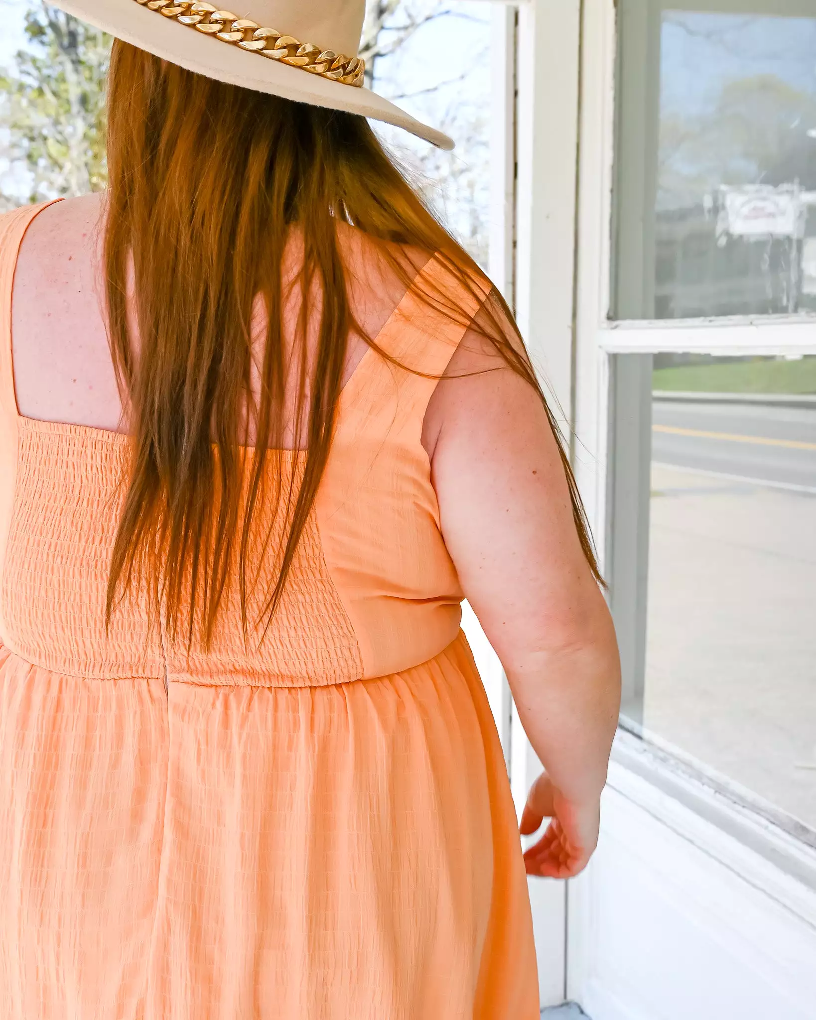 Field of Apricots Midi Dress PLUS