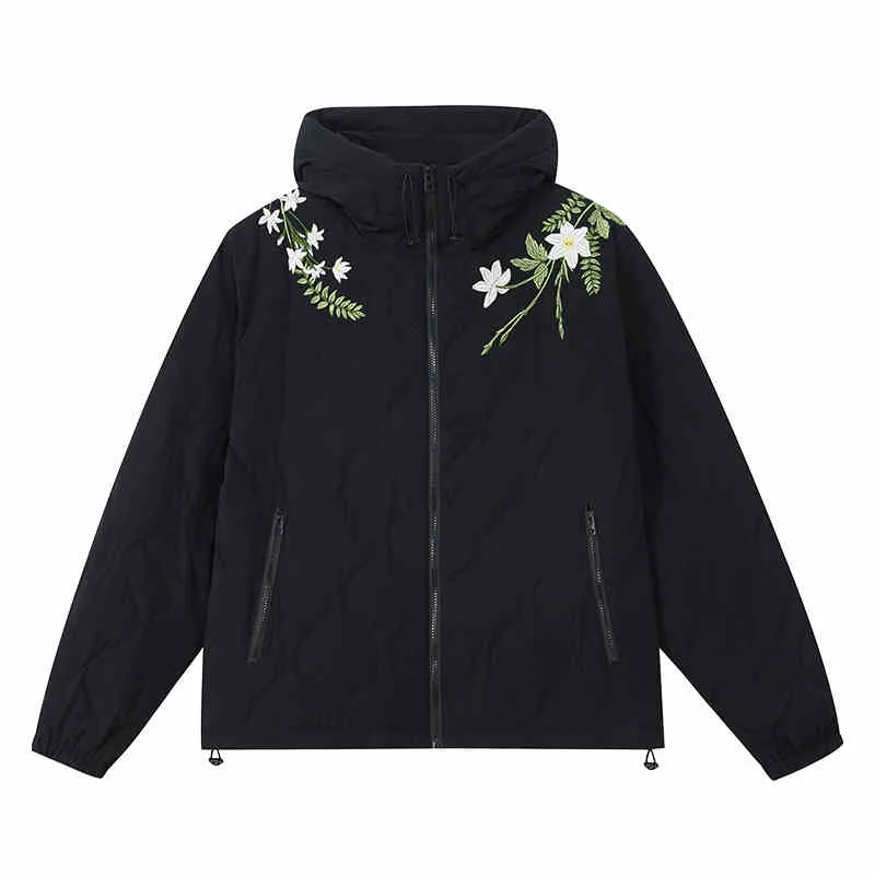 Floral Quilted Hooded Down Coat