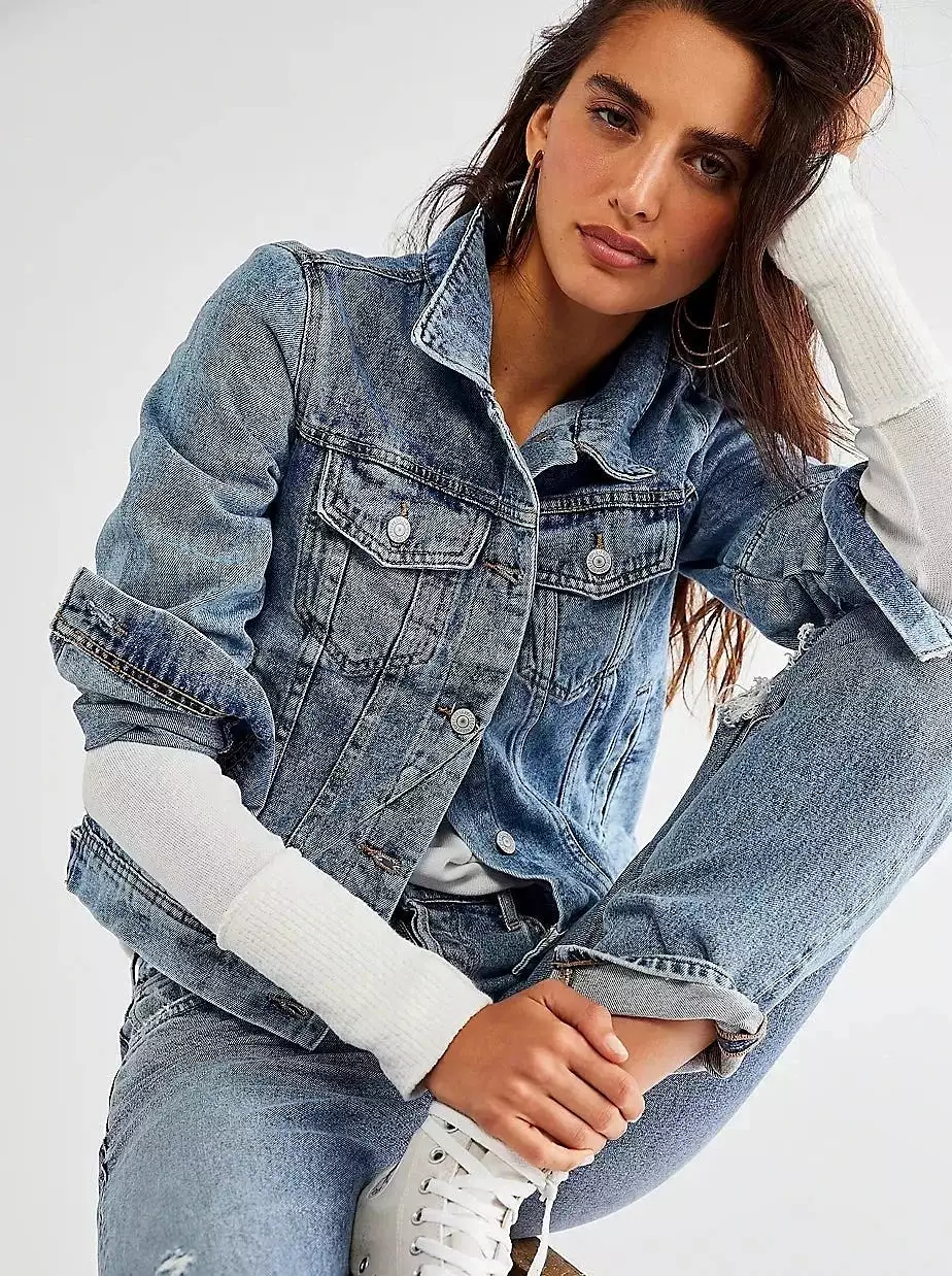 FREE PEOPLE RUMORS DENIM JACKET