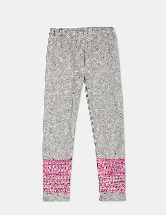 GAP Girls Grey Embellished Coziest Leggings