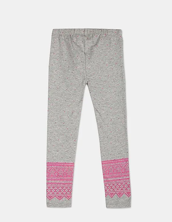 GAP Girls Grey Embellished Coziest Leggings