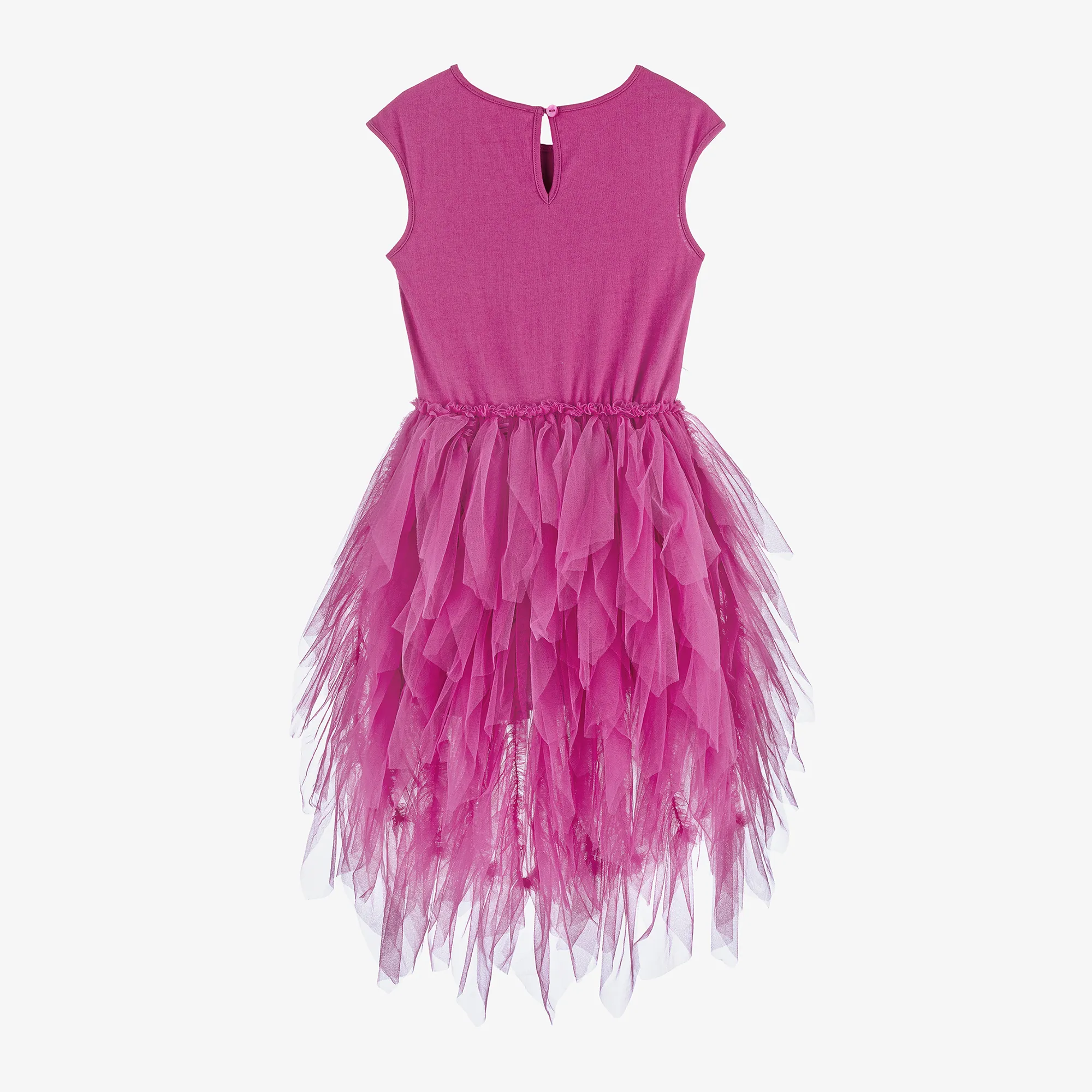 Girls Pink Sequin, Feather & Tulle Dress