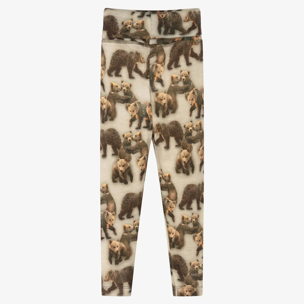 Green Wool Bear Leggings