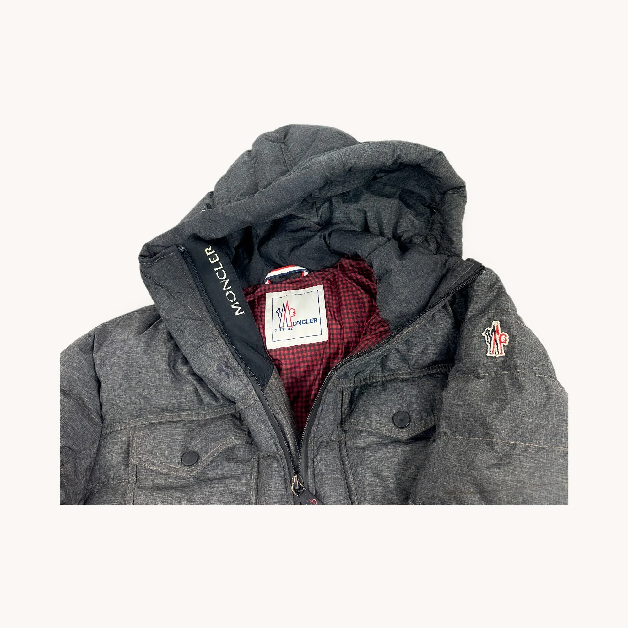 Grey Vintage Moncler Grenoble Puffer Jacket Coat (M/L)