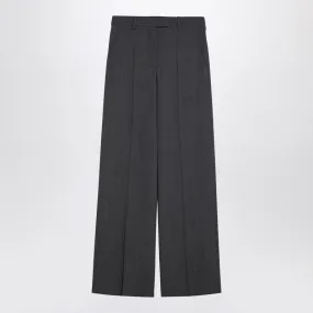 GREY WOOL WIDE TROUSERS