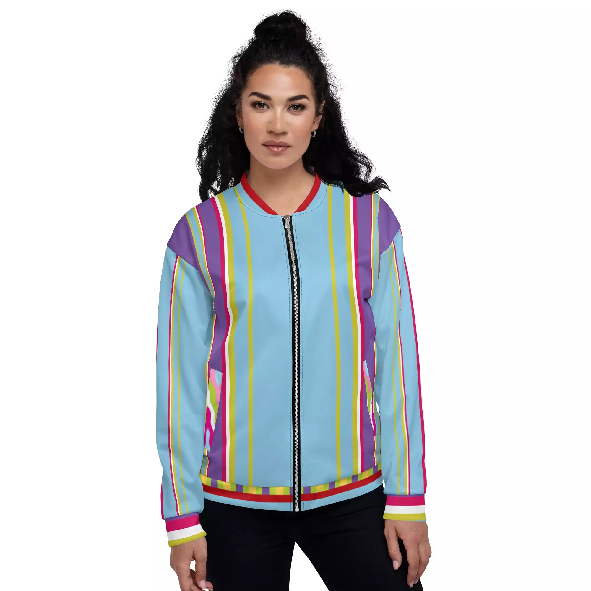 Groovy Purple Calypso Unisex Bomber Jacket