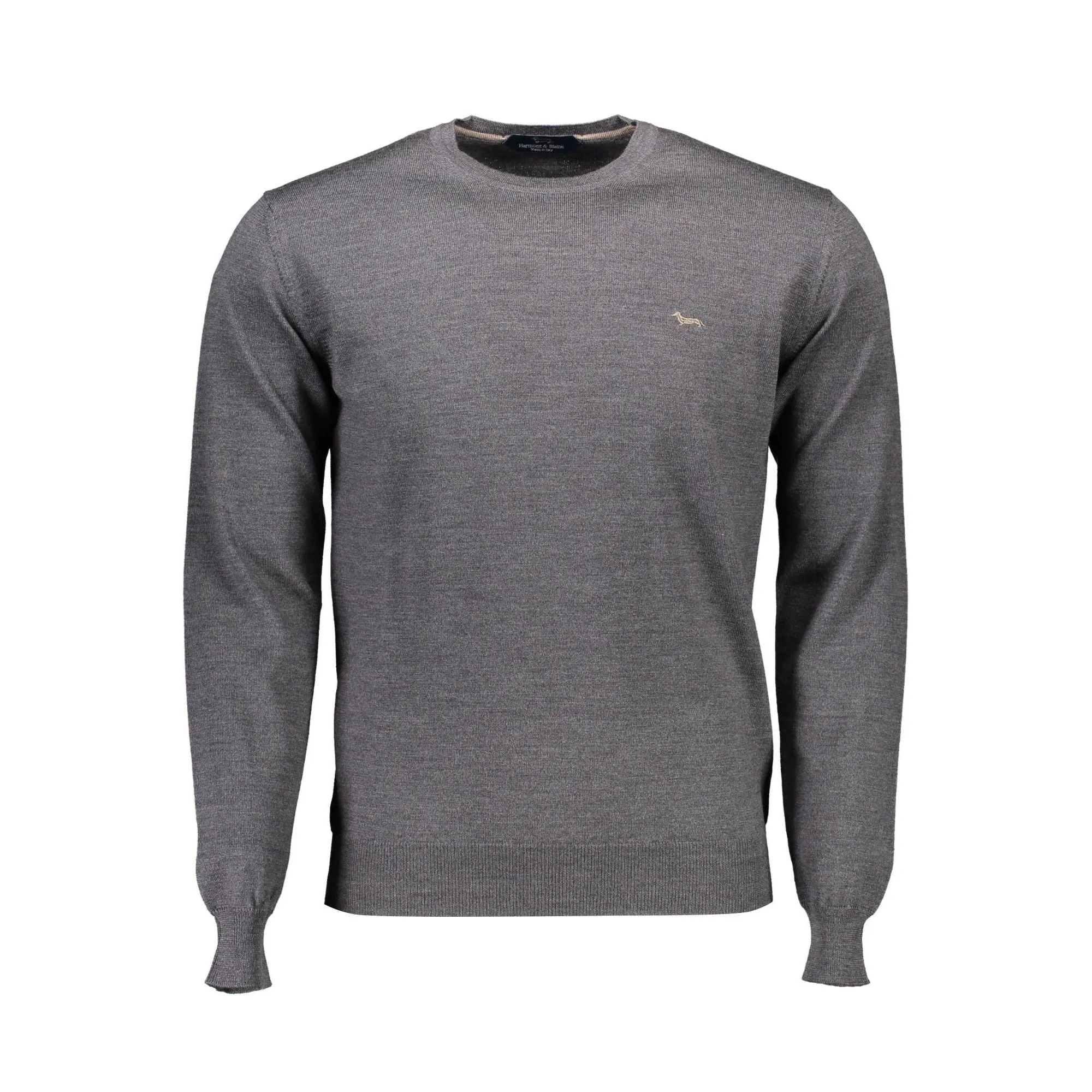 Harmont & Blaine Elegant Gray Wool Sweater with Classic Logo