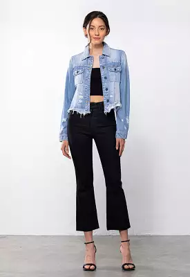 Hidden - Rebel Fitted Denim Jacket Light Wash