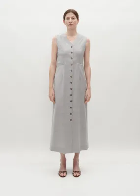 Idika Long Buttoned Dress — Feather Grey Melange