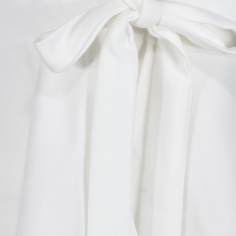 Ivory Long Sleeve Tie Front Jacket