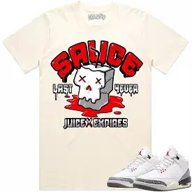 Jordan 3 White Cement 3s Shirt to Match - RED SAUCE