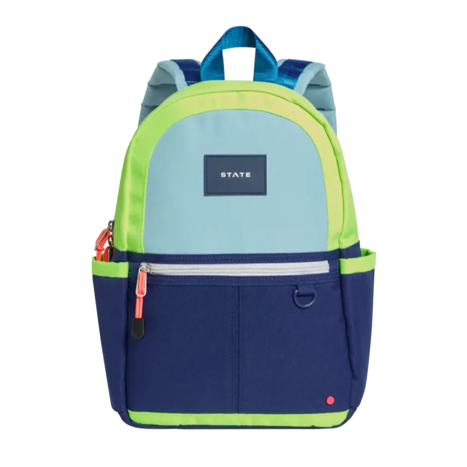 Kane Mini Backpack- Navy and Neon