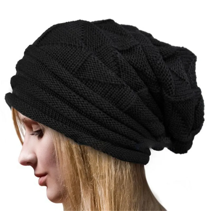 Knitted Warm Hats for Men Women Baggy Beanies Oversize Hat Ski Slouchy Chic Caps Skullies SM6