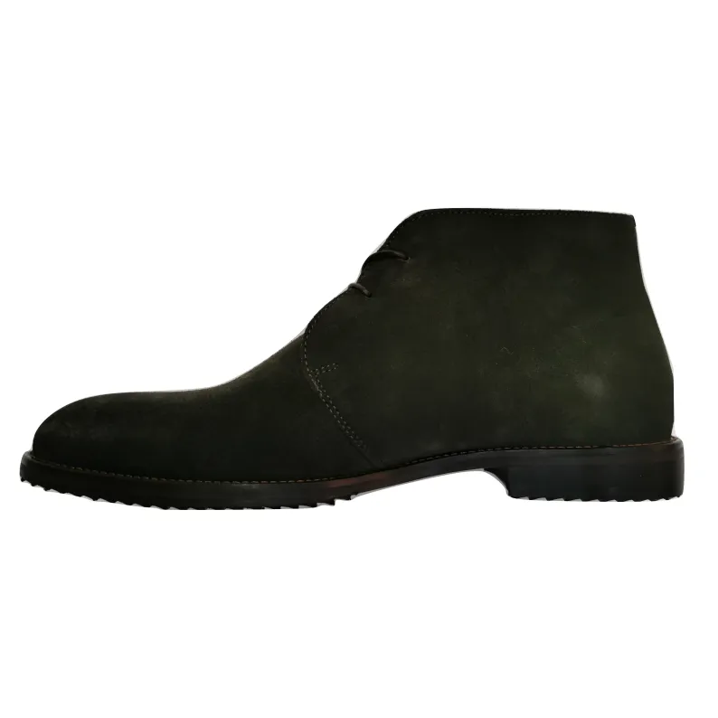 Lacuzzo Italian Leather Suede Chukka Boot - Olive