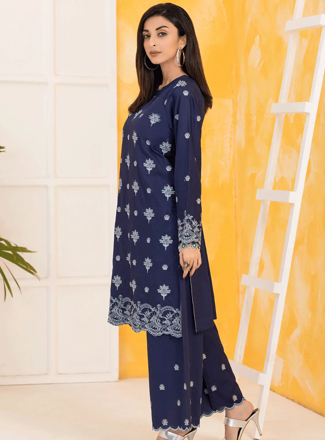 Lakhany By LSM Embroidered Cambric Stitched 2 Piece Suit - LSM-2814