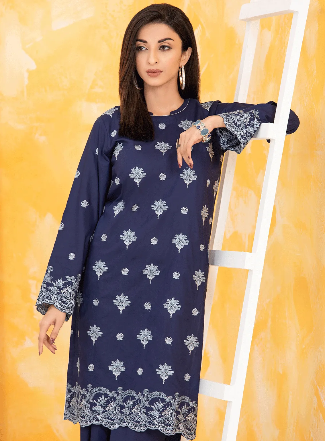 Lakhany By LSM Embroidered Cambric Stitched 2 Piece Suit - LSM-2814