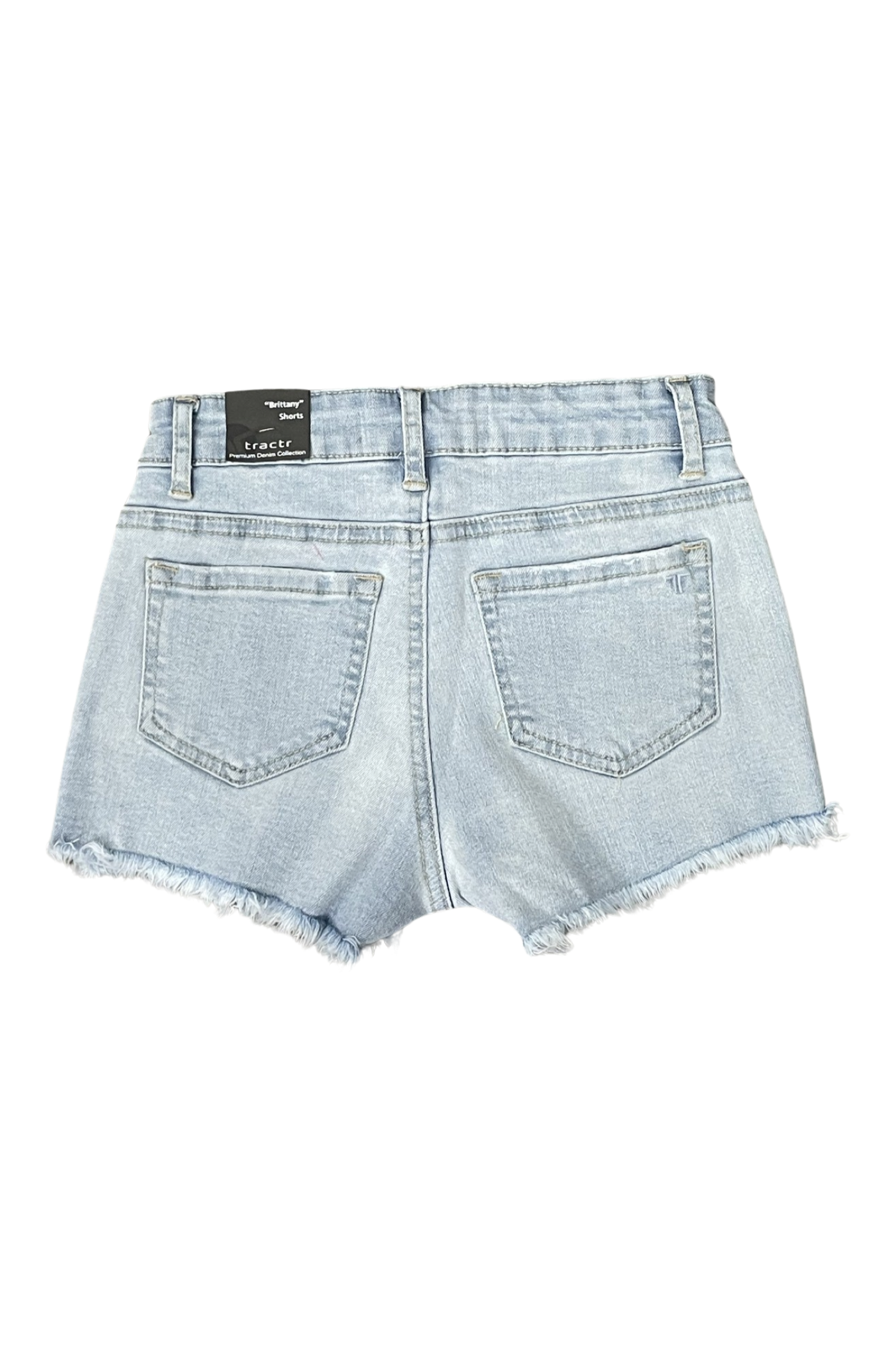 Light Indigo Distressed Brittany Denim Shorts