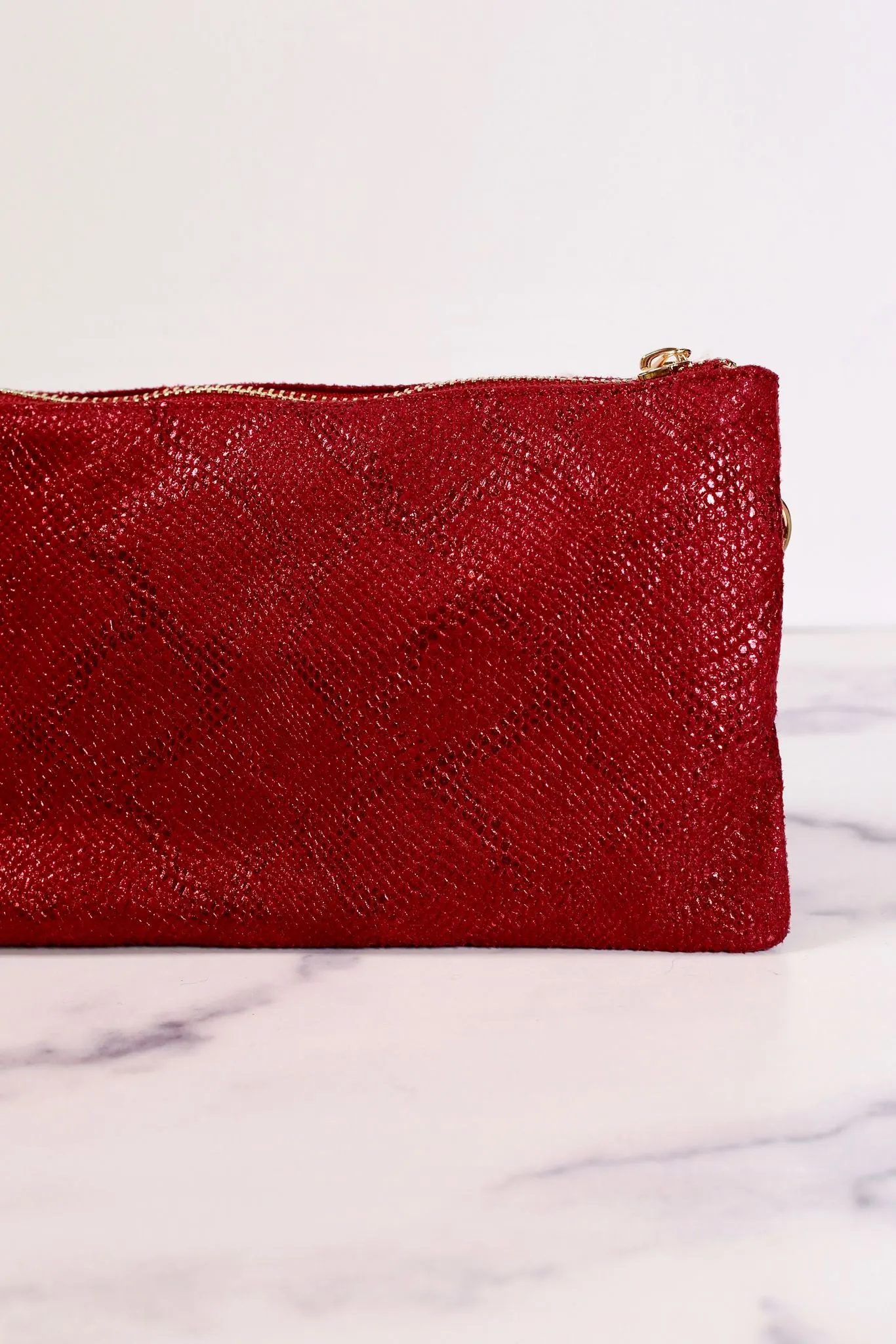 Liz Custom Collection Crossbody Bag Metallic Crimson