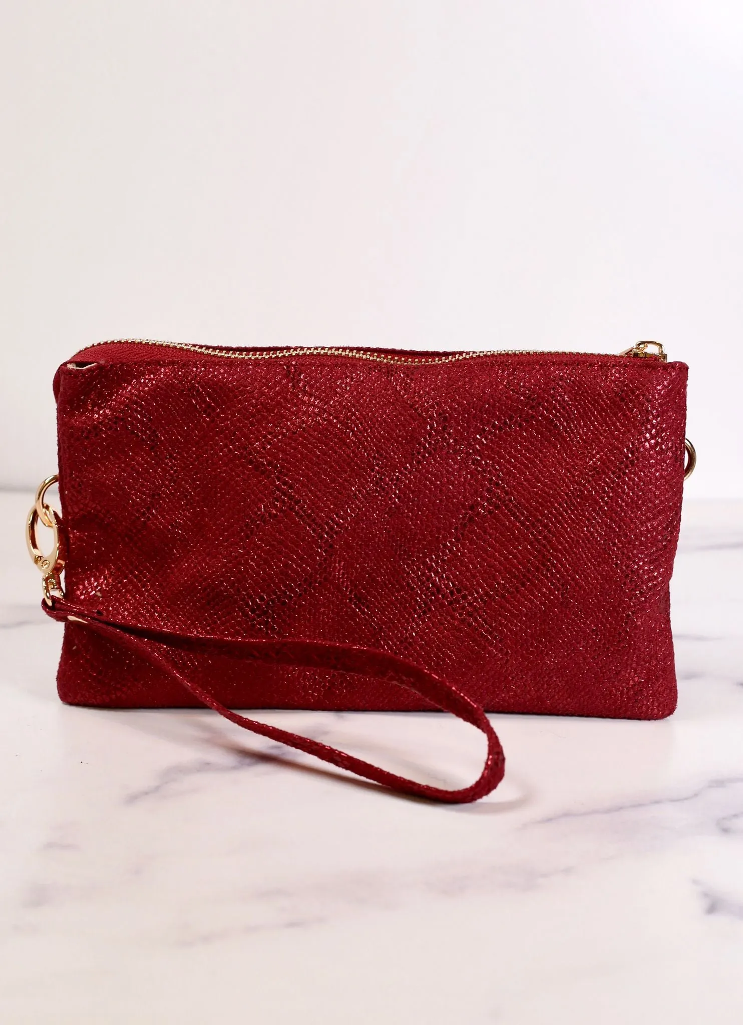 Liz Custom Collection Crossbody Bag Metallic Crimson