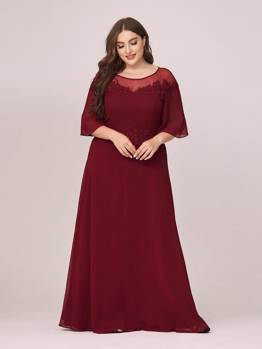 Long Flutter Sleeve Dress Size 24 Style 73004