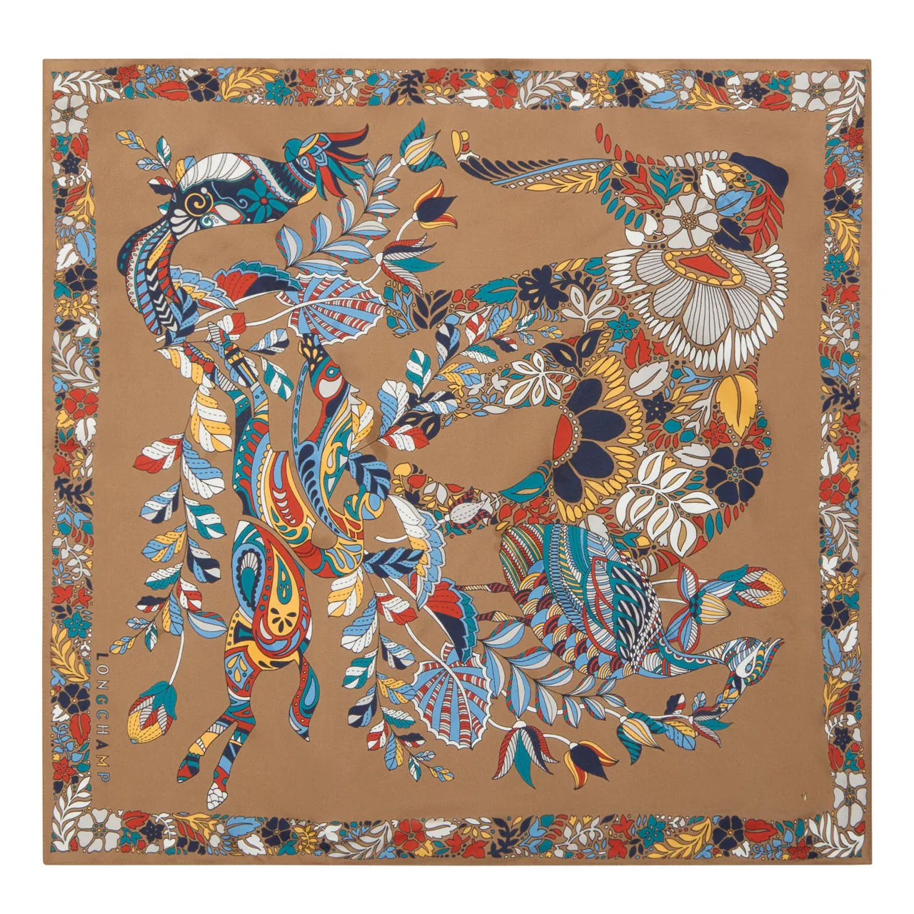 LONGCHAMP Forêt Silk Scarf - Argile