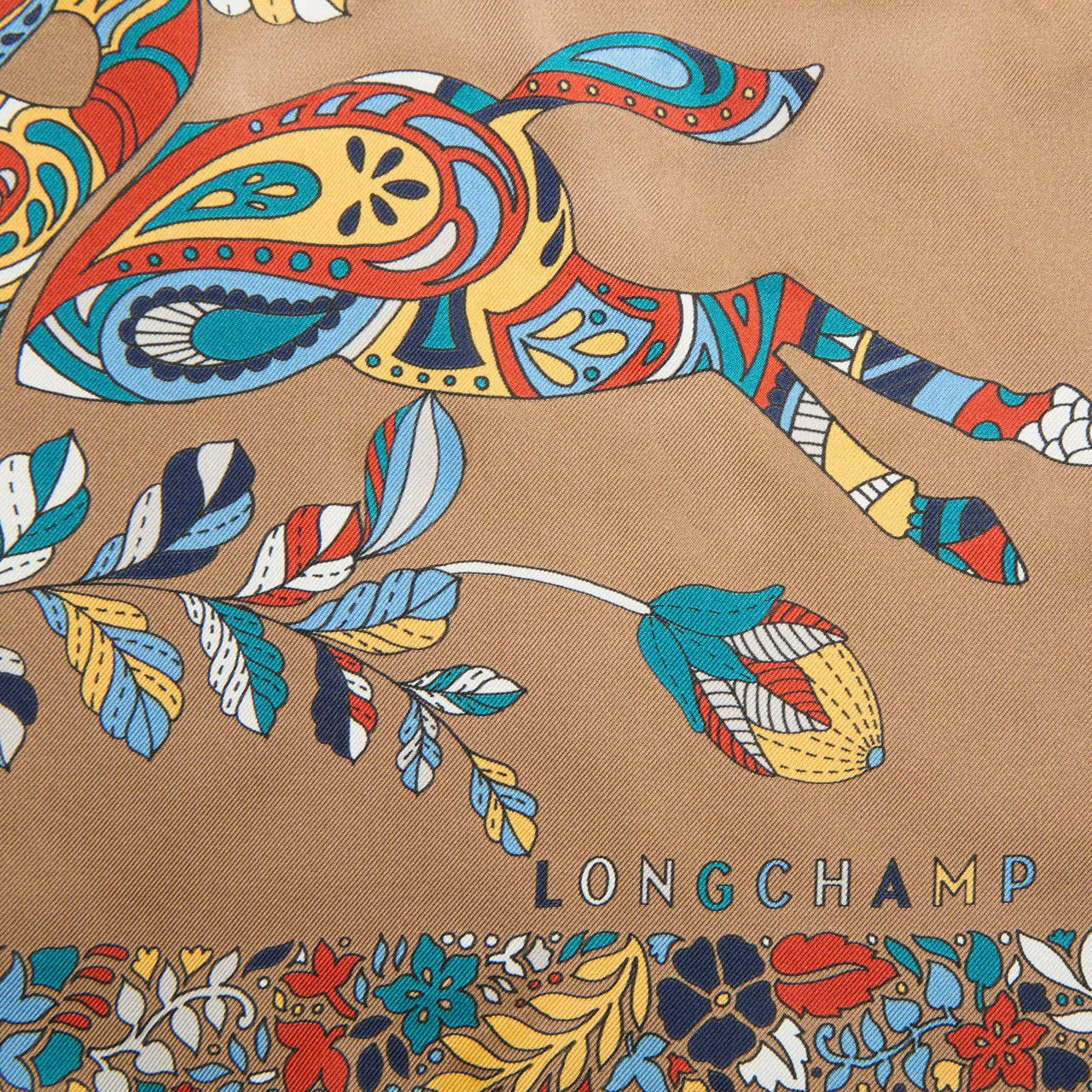 LONGCHAMP Forêt Silk Scarf - Argile