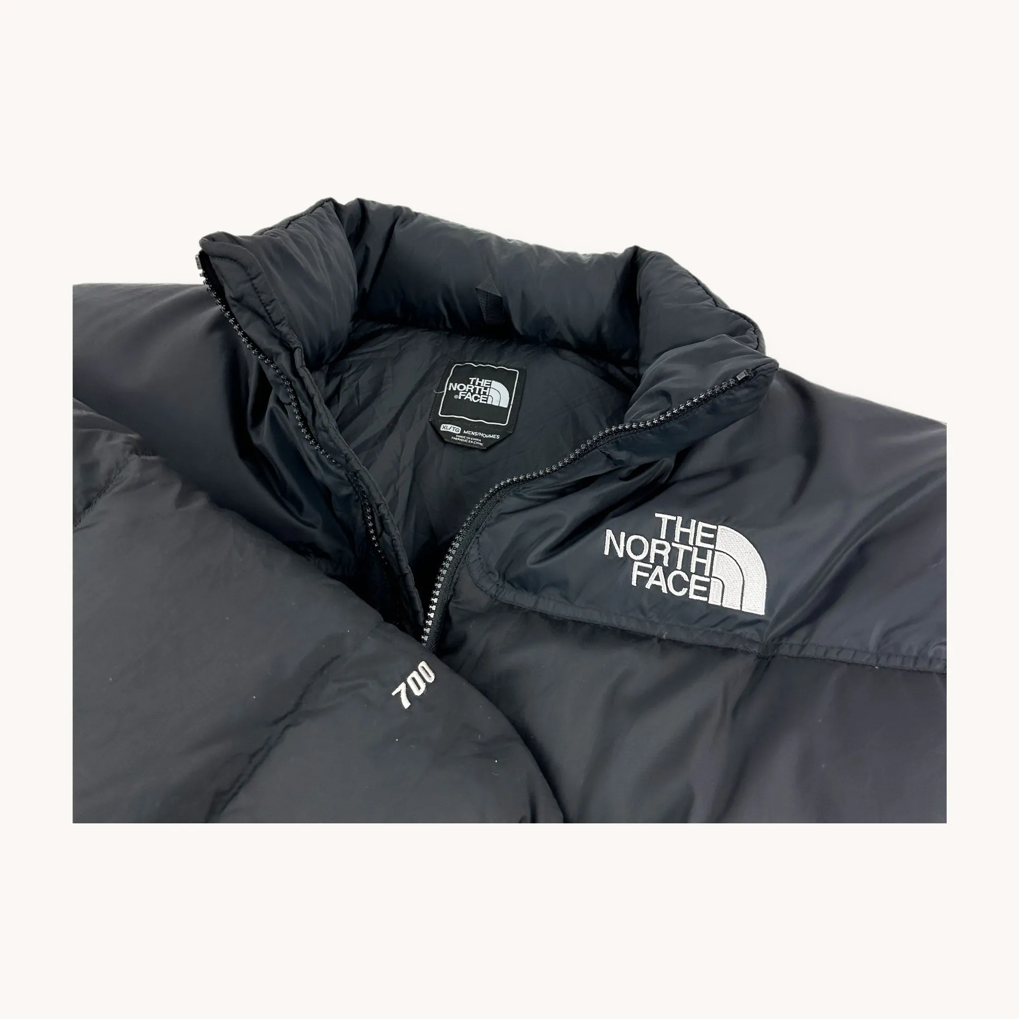 Matte Black The North Face Nuptse 700 Puffer Jacket Coat (XL)