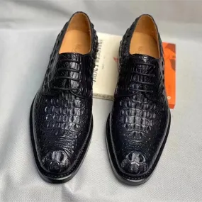 Men's Authentic Crocodile Skin Lace-up Oxford Dress Shoes