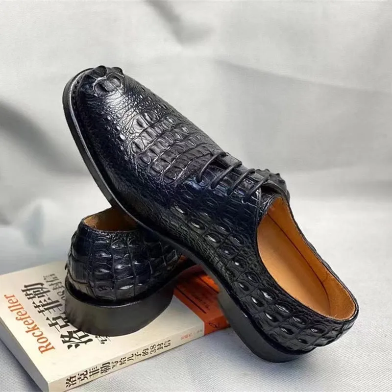 Men's Authentic Crocodile Skin Lace-up Oxford Dress Shoes