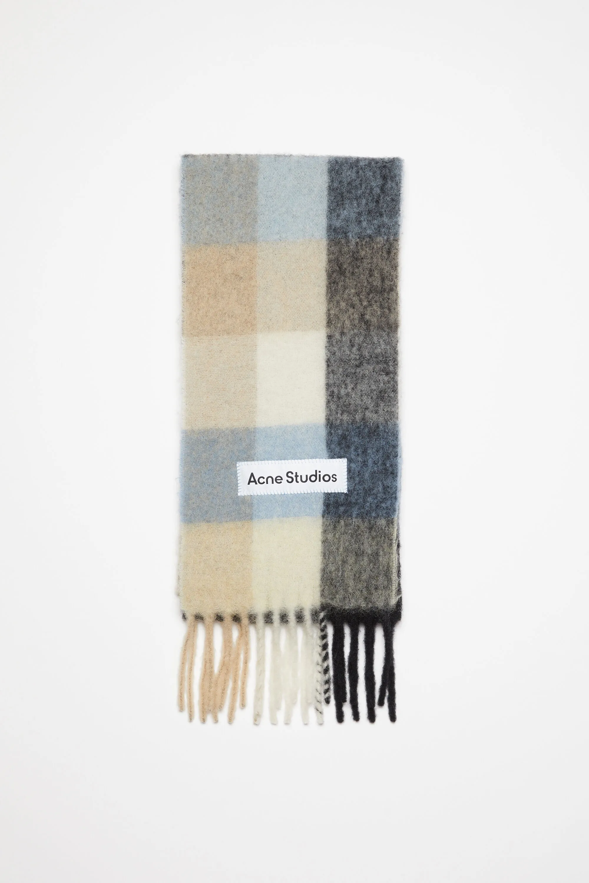 Mohair checked scarf