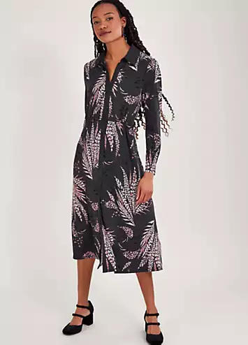 Monsoon Feather Print Shirt Dress | Kaleidoscope