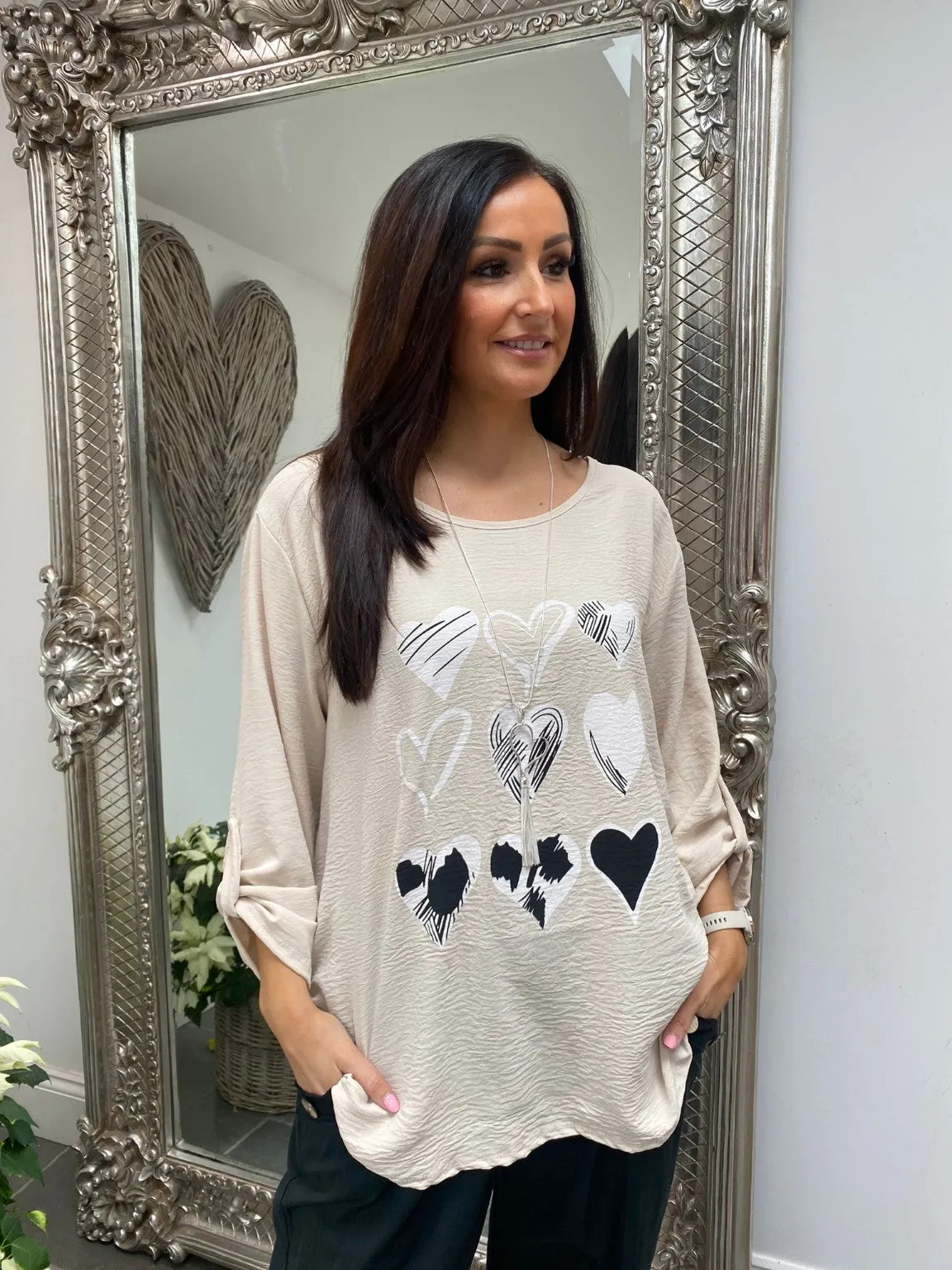 Multi Heart Graphic Top Patsy