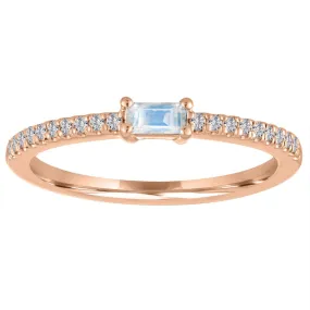 My Story The Julia Baguette Moonstone Diamond Ring