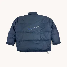 Navy Blue 90s NIKE Swoosh Puffer Jacket Coat (XL)