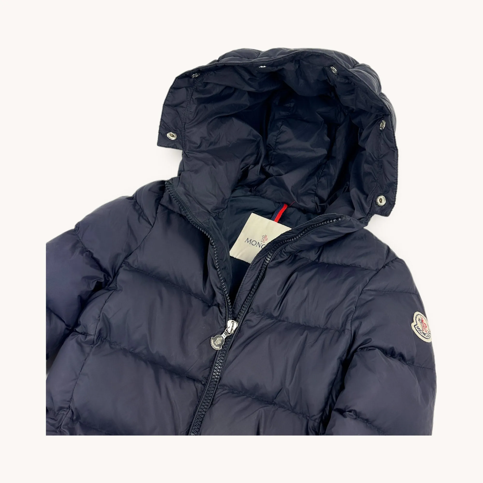 Navy Blue Vintage Moncler Long Puffer Jacket Coat (Kids size 10)