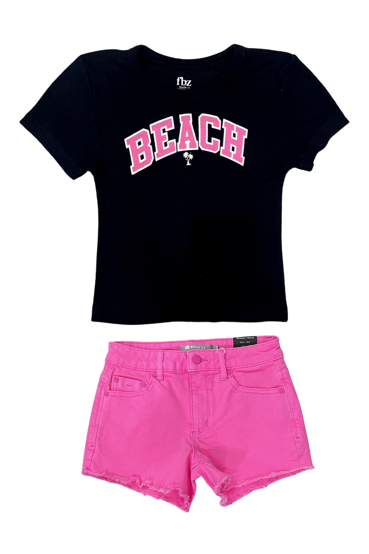 Neon Pink Brittany Denim Shorts