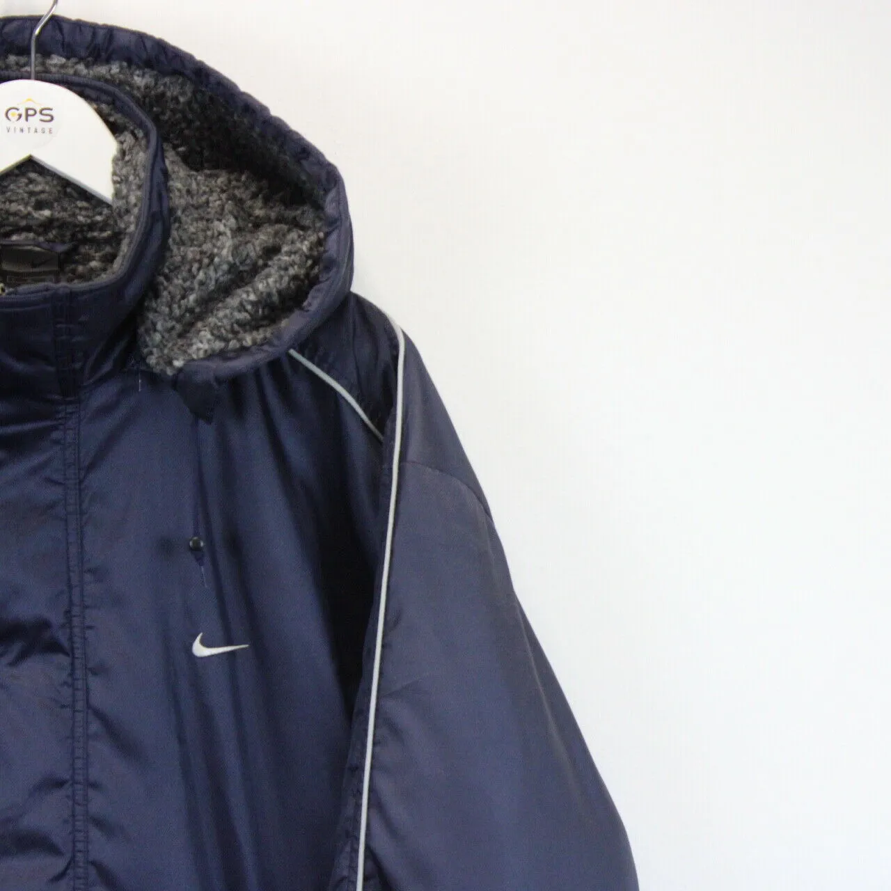 NIKE 00s Sports Coat Navy Blue | Large