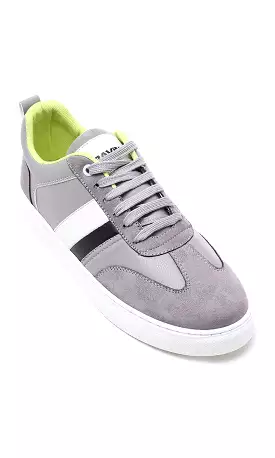 O176722 Round Toecap Lace Up Casual Shoes - Dark Grey