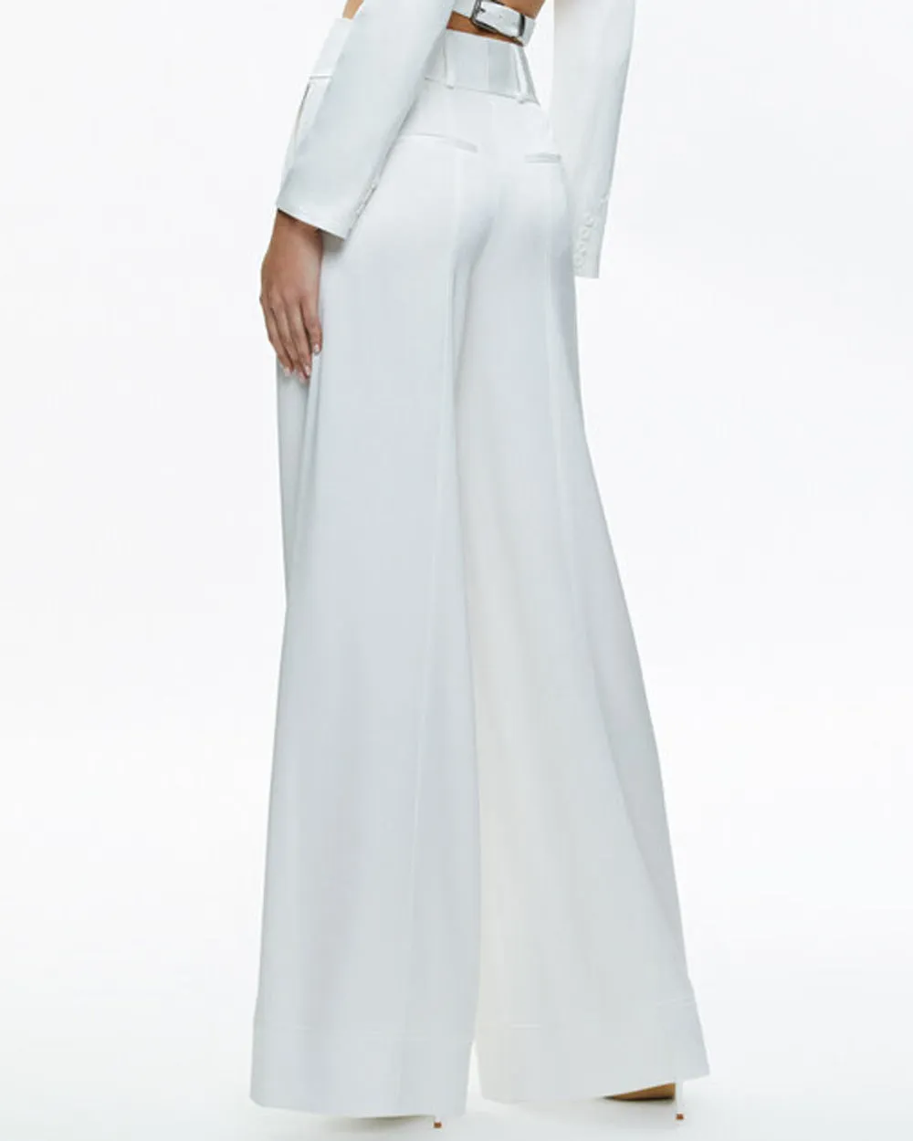 Off White High Rise Wide Leg Mame Pant