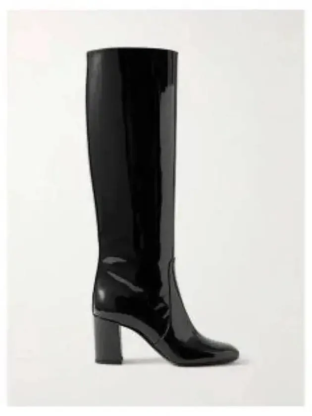 Patent Leather Long Boots Black