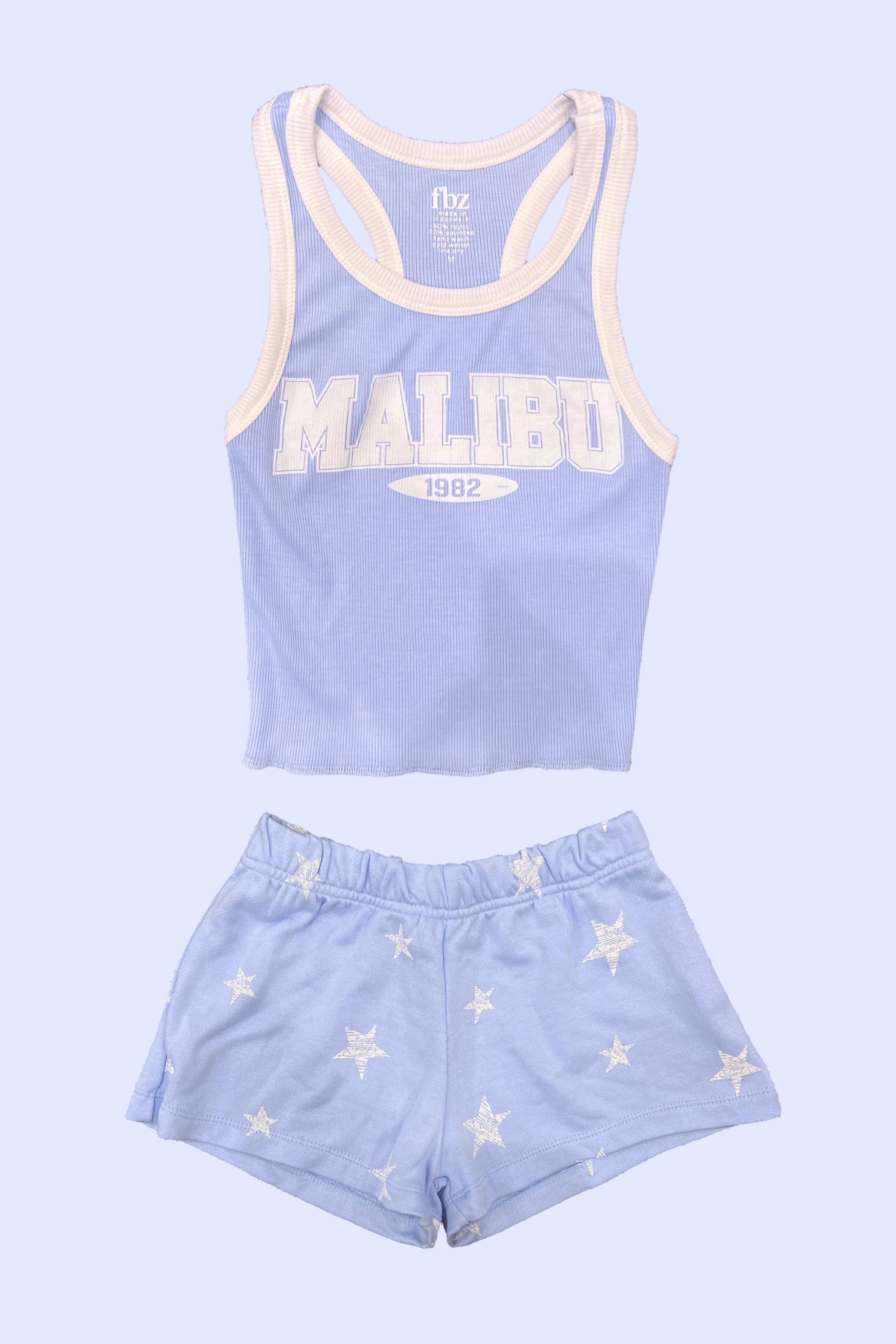 Periwinkle Blue White Stars Soft Shorts