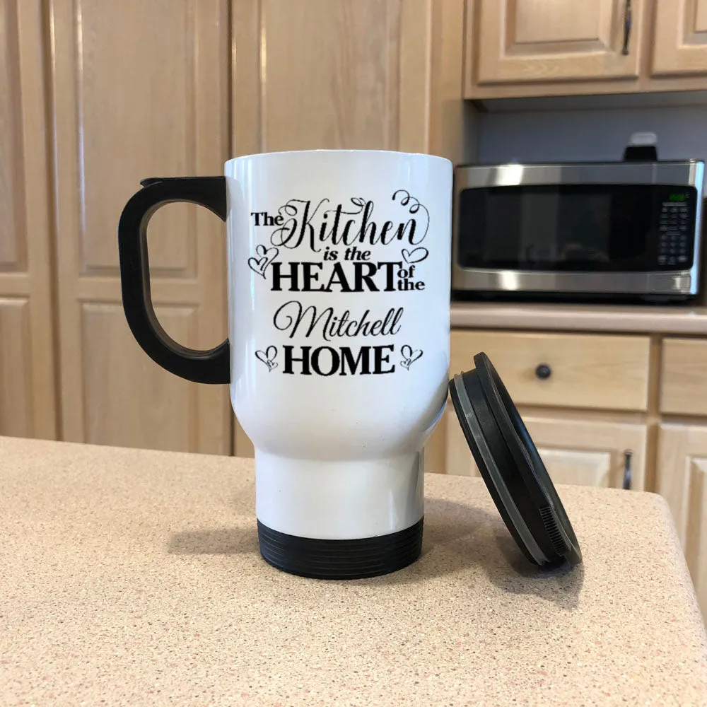 Personalized Metal Coffee and Tea Travel Mug Kitchen Heart of Home