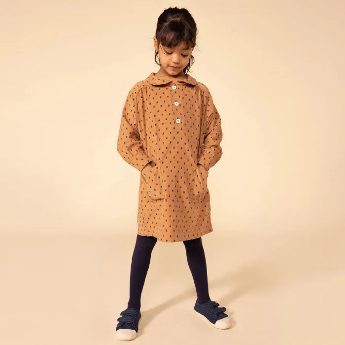 Petit Bateau Child Loumo Dress Sienna Brown Floral