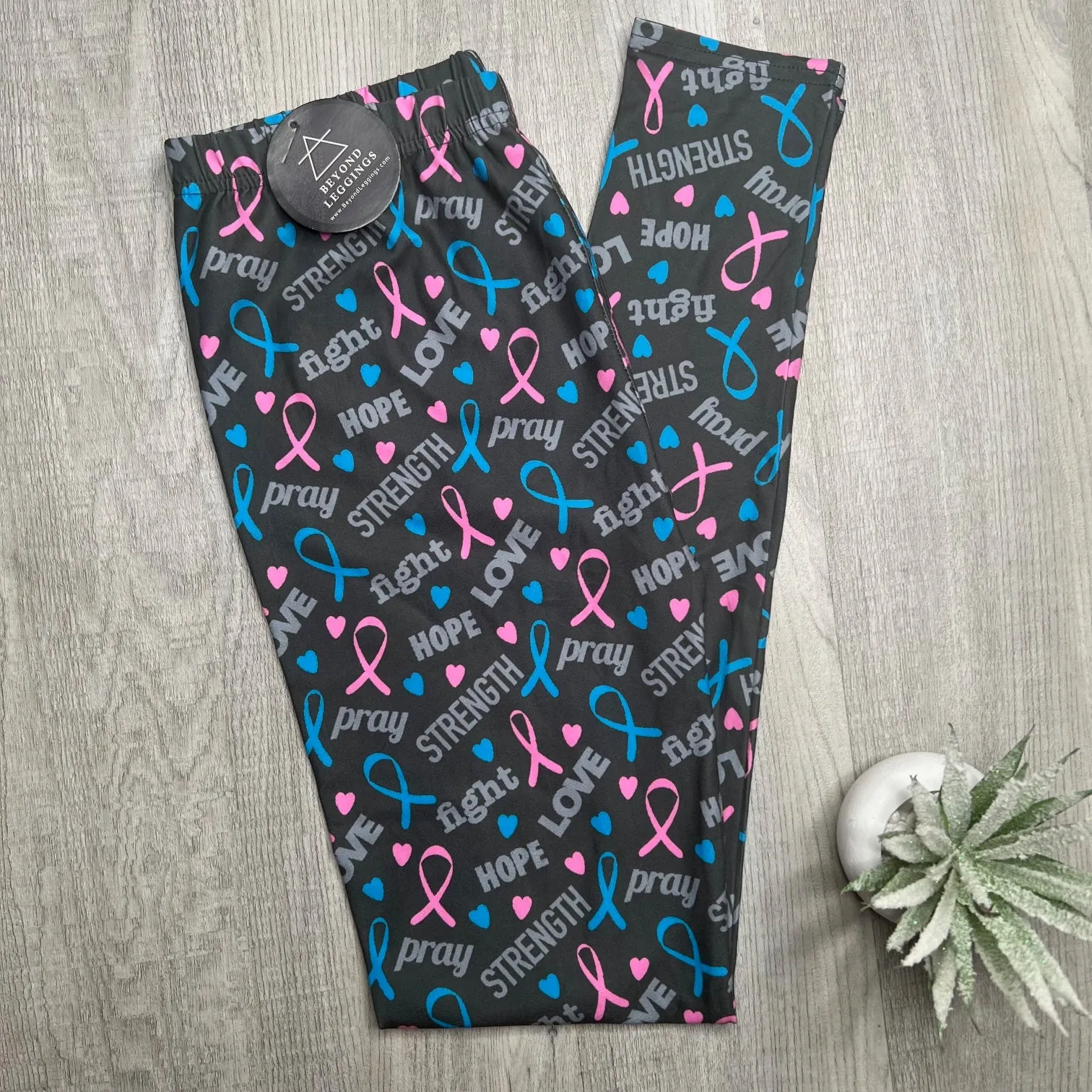 Pink & Blue Awareness Ribbon Soft Leggings